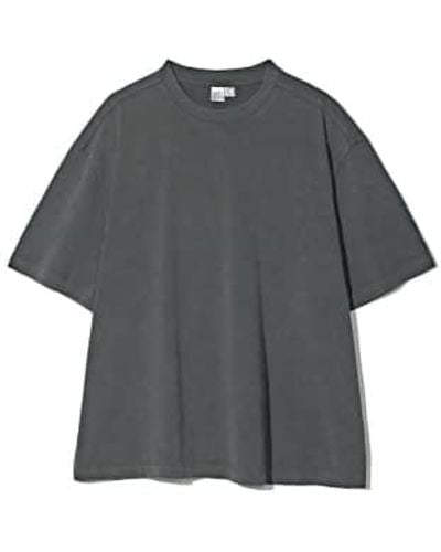 PARTIMENTO T-shirt lavé vintage dans le charbon bois - Gris