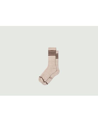 Nudie Jeans Striped Tennis Socks - White