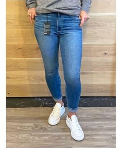PAIGE Hoxton Ankle Skinny Jeans Summit Distressed - Blu