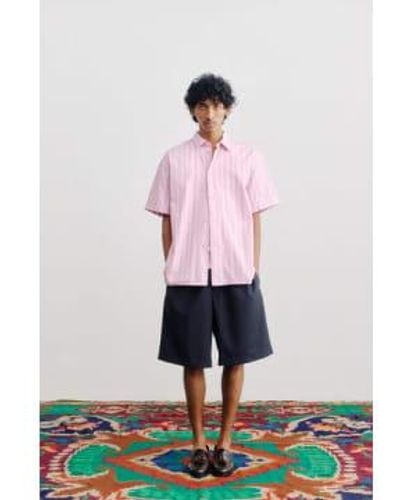 A Kind Of Guise Elio Shirt Cherry Blossom Stripe S - Pink