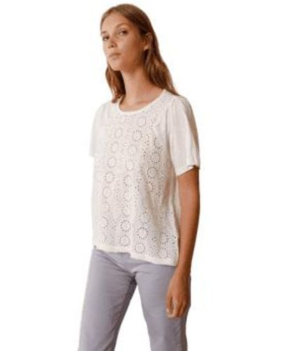 indi & cold Kurzes kombinationst-shirt in weiß