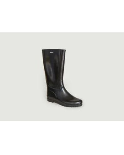 Aigle Eliosa Patent Rain Boots - Nero