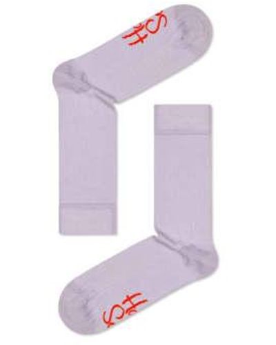 Happy Socks Light Solid Rib Socks - Viola