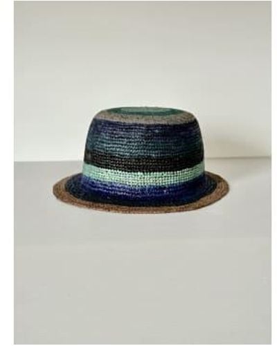 Paul Smith Stripe Crochet Straw Hat Multicolour - Blu