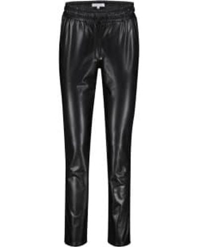 Red Button Trousers Tessy Faux Leather 42 - Black