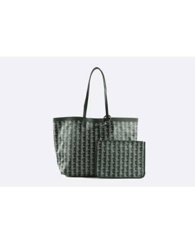 Lacoste Zely coated canvas monogram medium tote - Gris