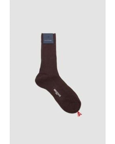 Bresciani Blend Short Socks Prunga - Brown