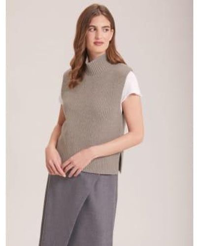 Cefinn Janie Cashmere Blend Sleeveless Sweater Size: M, Col: Beige L - Brown