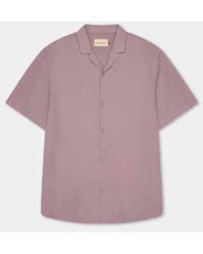 Revolution Short Sleeved Cuban Shirt S - Purple