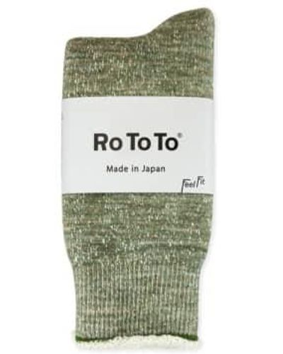 RoToTo Double Face Merino Socks Army Green - Verde