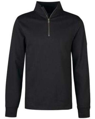 Barbour Sprint sweatshirt mit viertelreißverschluss - Schwarz