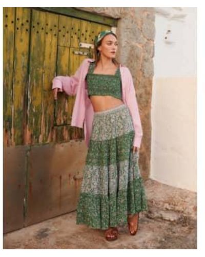 Petite Mendigote Jill Gloria Printed Skirt 40 - Green
