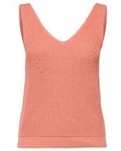 SELECTED V Neck Knitted Top 1 - Rosa