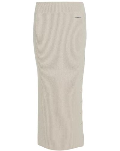 BOSS - Slim-fit A-line skirt in checked virgin wool