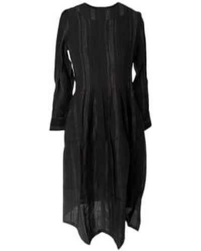 WINDOW DRESSING THE SOUL Wdts Tilly Dress Linen With A Grey Thread L - Black