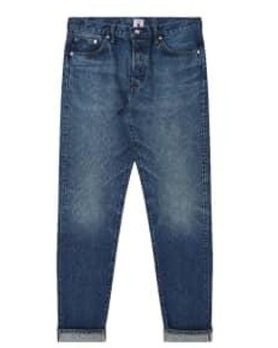 Edwin Slim tapered jeans l32 dark used - Azul
