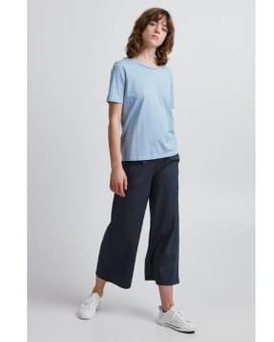 Ichi Kate Wide Leg Trousers Navy S - Blue
