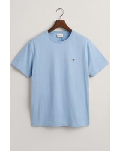 GANT T-shirt bouclier en ajustement régulier dans dove 2003184 474 - Bleu