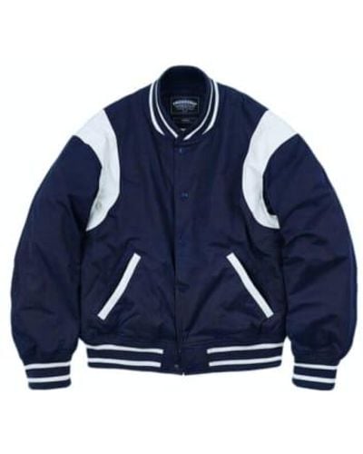 FRIZMWORKS Heavyweight Sweat Varsity Jacket - Blu