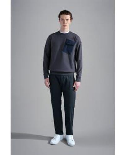 Paul & Shark Herren-Sweatshirt aus Stretch-Baumwolle mit Typhoon®-Details - Grau