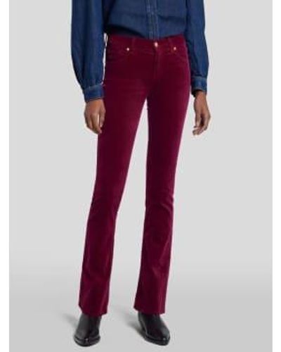 7 For All Mankind Jean Bootcut Velours Framboise - Rouge