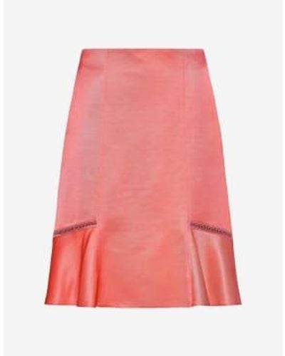 BOSS Vileina Ladder Stitch A Line Skirt Col: Coral , Size: 12 - Pink