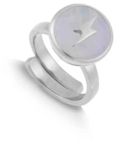 SVP Jewellery Stellar Lightning Rainbow Moonstone Adjustable Ring - Metallic