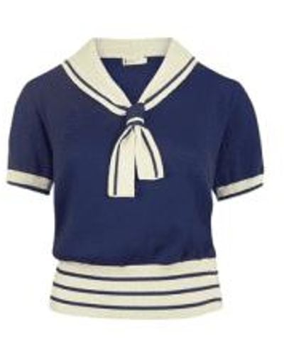 Palava Sailor tricoted top dans la marine - Bleu