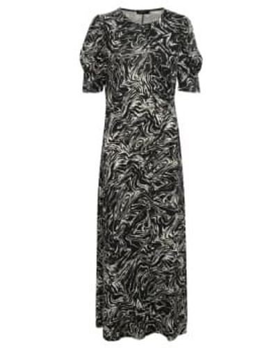 Soaked In Luxury Swirl Print Hanadi Dress Xs - Black