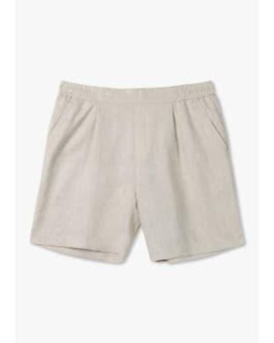 CHE Mens Linen Shorts In Oat - Grigio