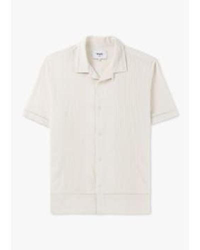 Wax London Mens Newton Pintuck Short Sleeve Shirt In - Bianco