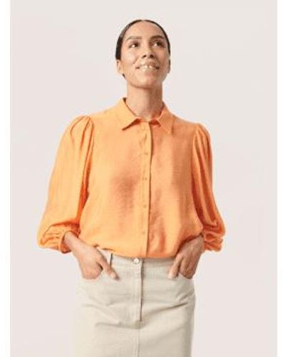 Soaked In Luxury Leodora Stefani Shirt Tangerine X-small - Orange