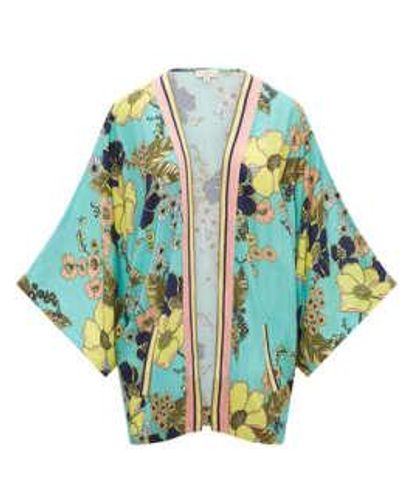 Nooki Design Retro bloom kimono - Blau