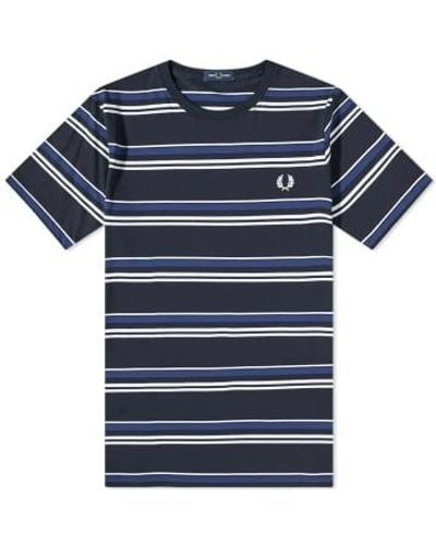 Fred Perry Fine Stripe Tee Navy M - Blue