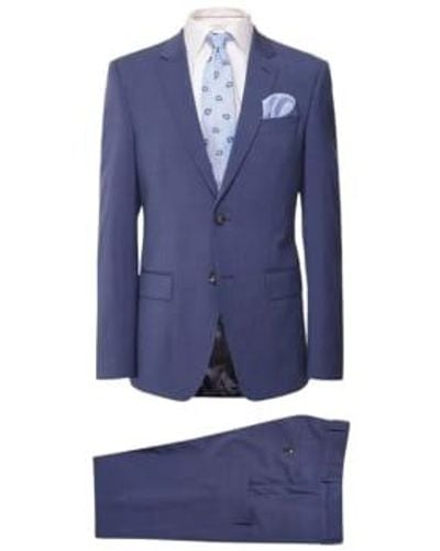 BOSS H Huge 2P Stretch Virgin Wool Suit - Blu