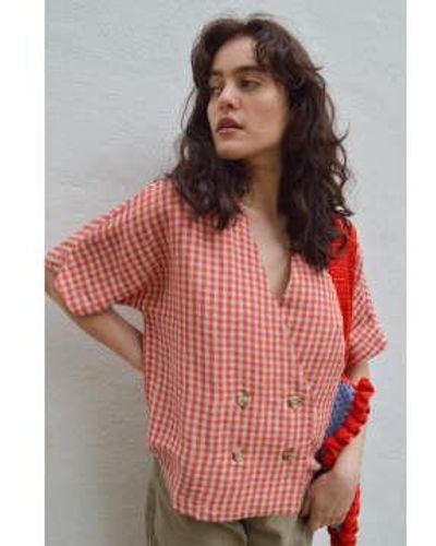 indi & cold Double Button Shirt Xs - Red