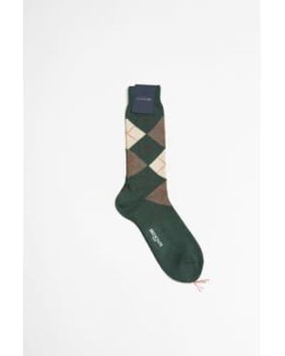 Bresciani Blend Short Socks Abete/multicolor L - Green