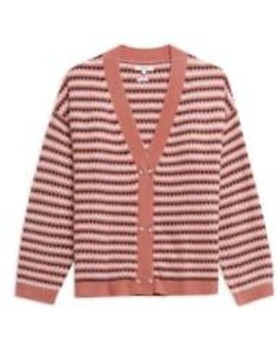Yerse Dolo Textured Cardigan - Rosso