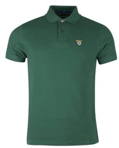 Barbour Société Polo Shirt Sycamore - Vert