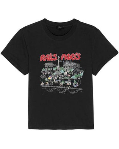 Rails T-shirt petit ami la carte parisienne - Noir