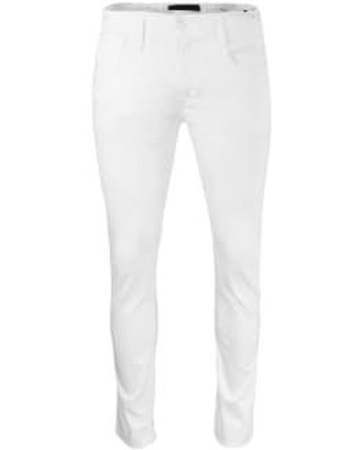 Replay Anbass Stretch Denim Slim Fit Jeans 32x34 Long - White