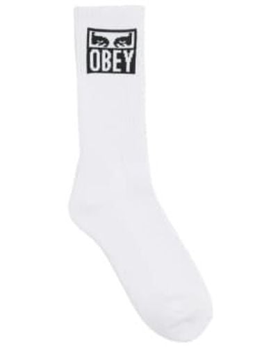 Obey Eyes Icon Socks One Size - White
