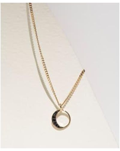 Zoe & Morgan New Moon Diamond Gold Necklace One Size - Metallic