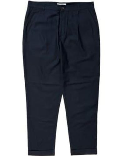 Universal Works Marl Pleated Pant Navy 34 - Blue