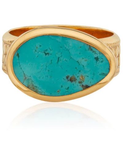 Anna Beck Turquoise Asymmetrical Cocktail Ring Gold - Blue