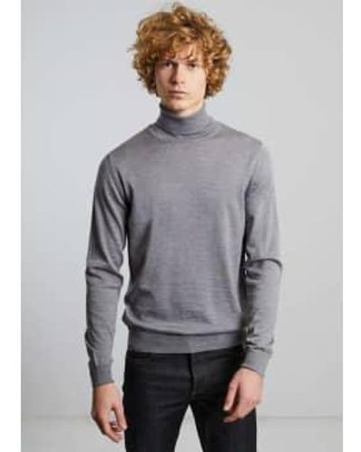 L'Exception Paris Light Merino Wool Turtleneck Sweater L - Gray