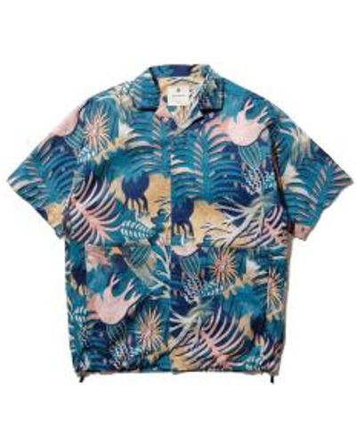 Snow Peak | Printed Breathable Quick Dry Shirt Large - Blue