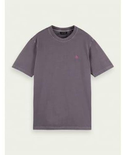 Scotch & Soda Crew Neck T-shirt Graphite Grey S - Purple