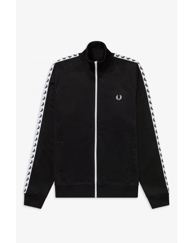 Fred Perry Taped Track Jacket 4620 Black - Negro