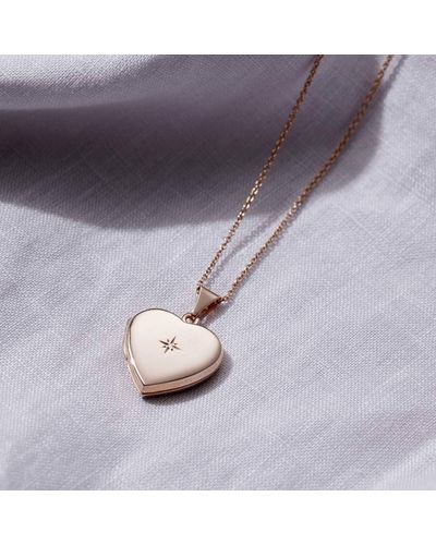 Posh Totty Designs 18Ct Gold Plate Heart Locket With Diamond - Viola